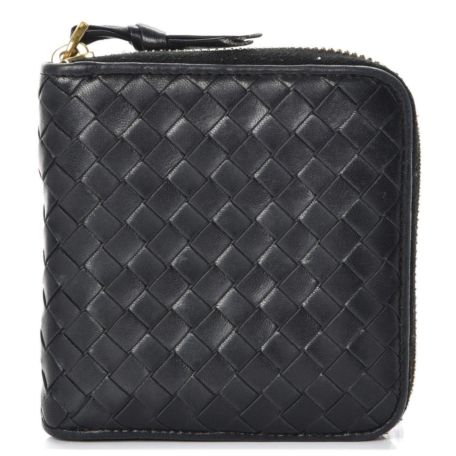 Bottega Veneta Nappa Intrecciato Zip Around Compact Wallet Nero Black 1 of 11