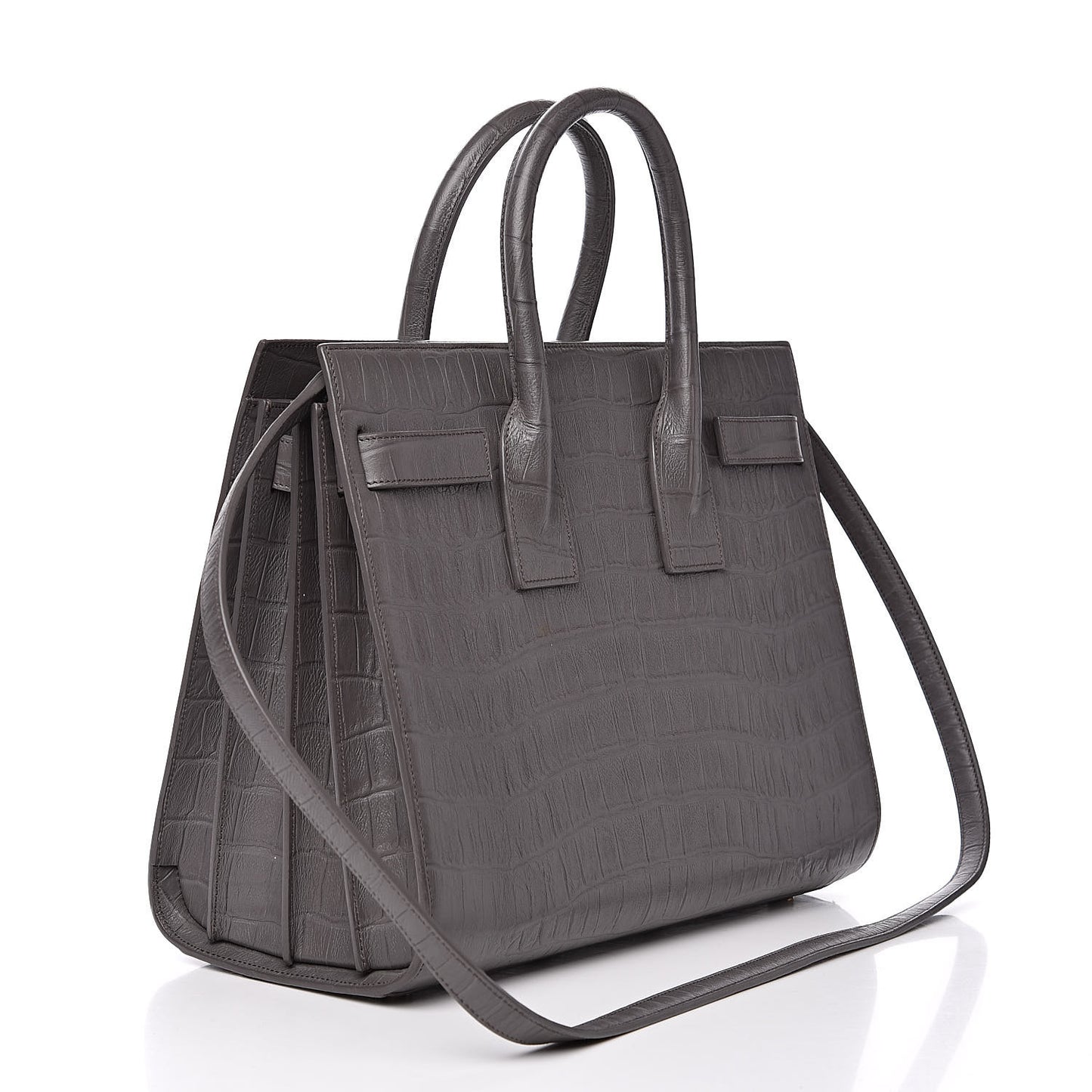 Calfskin Crocodile Embossed Small Sac De Jour Fog