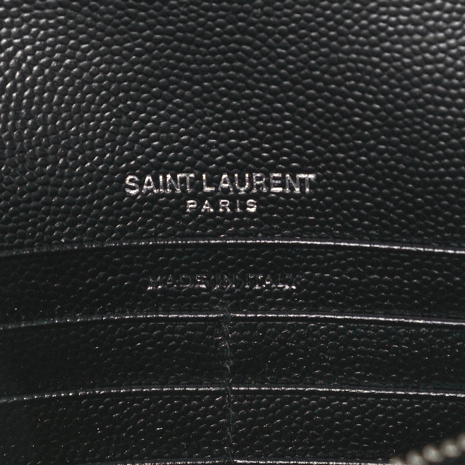 Saint Laurent Grain De Poudre Matelasse Chevron Monogram Envelope Chain Wallet Black 5 of 9