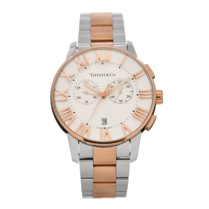 Tiffany Stainless Steel 18K Rose Gold 42mm Atlas Chronograph Quartz Watch 1 of 5