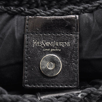 Saint Laurent Woven Straw Mombasa Black 8 of 9