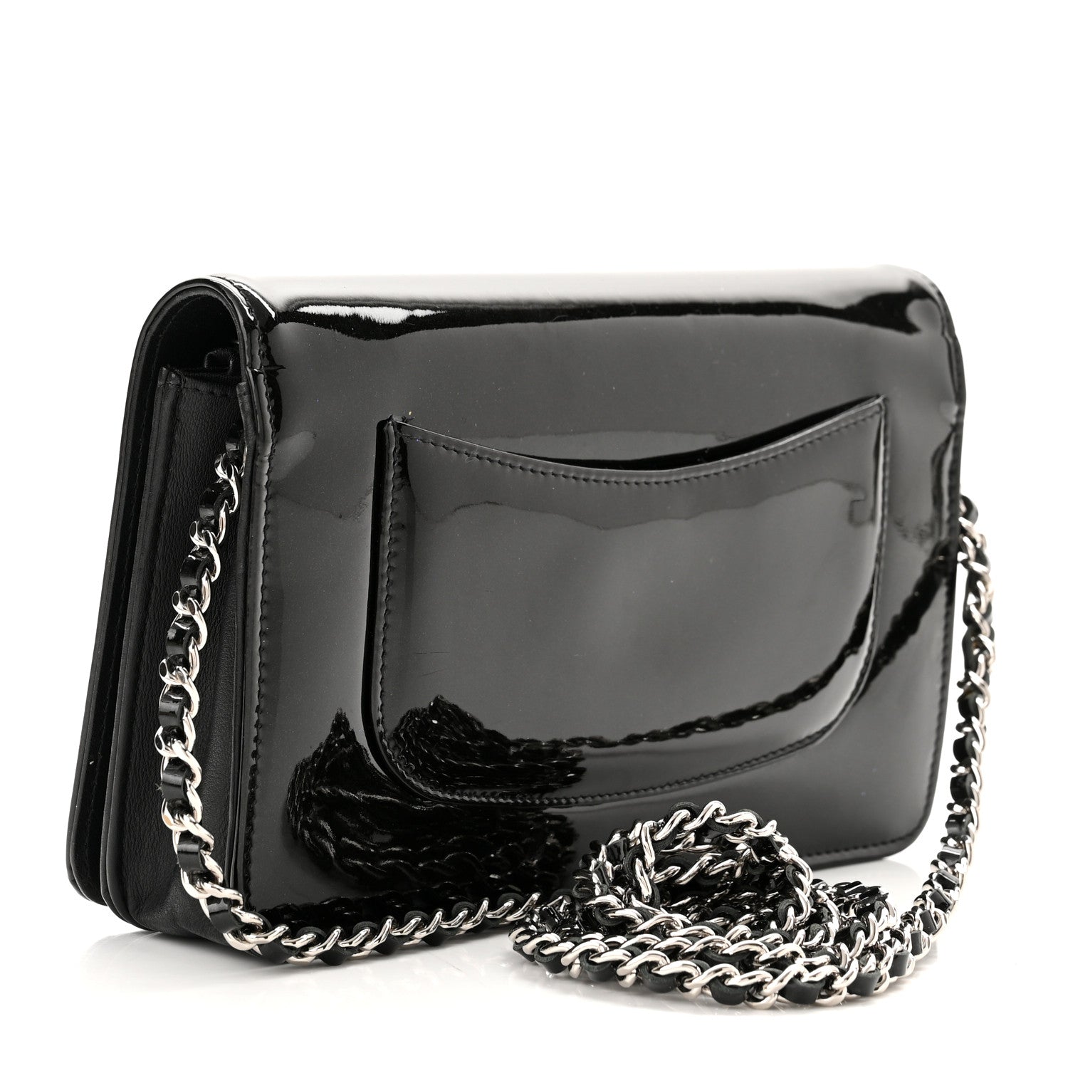 Chanel Patent Strass Wallet On Chain WOC Black 3 of 11