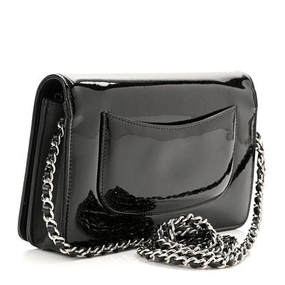 Chanel Patent Strass Wallet On Chain WOC Black 3 of 11