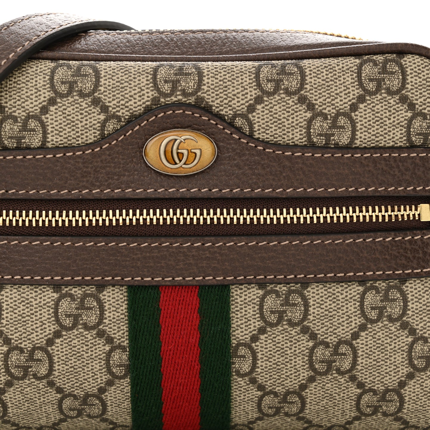 GG Supreme Monogram Web Mini Ophidia Shoulder Bag Brown
