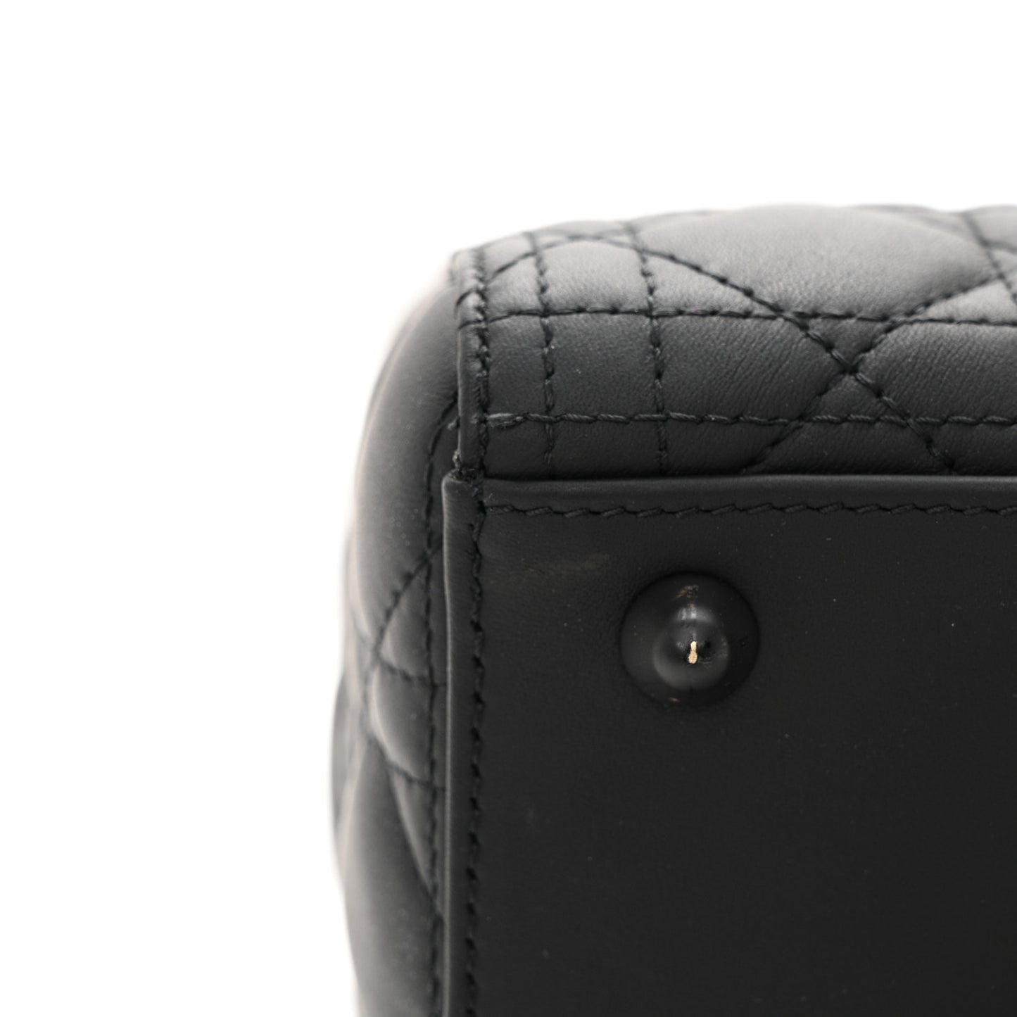 Ultra Matte Calfskin Cannage Large Lady Dior Black