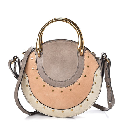 Chloe Smooth Calfskin Suede Patchwork Studded Small Pixie Bag Motty Grey 1 of 9