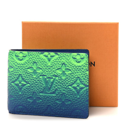 Louis Vuitton Taurillon Illusion Slender Wallet Bleu Vert 8 of 8