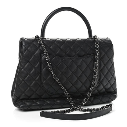 Chanel Caviar Quilted Medium Coco Handle Flap Black 3 of 9
