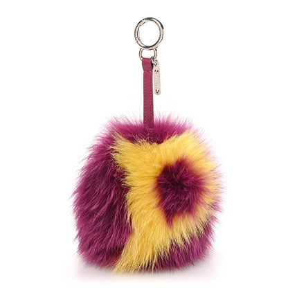 Fendi Fox Fur Shiny Nappa Bi-Color P ABCharm Bag Charm Fucsia Giallo Ciclamino 1 of 4