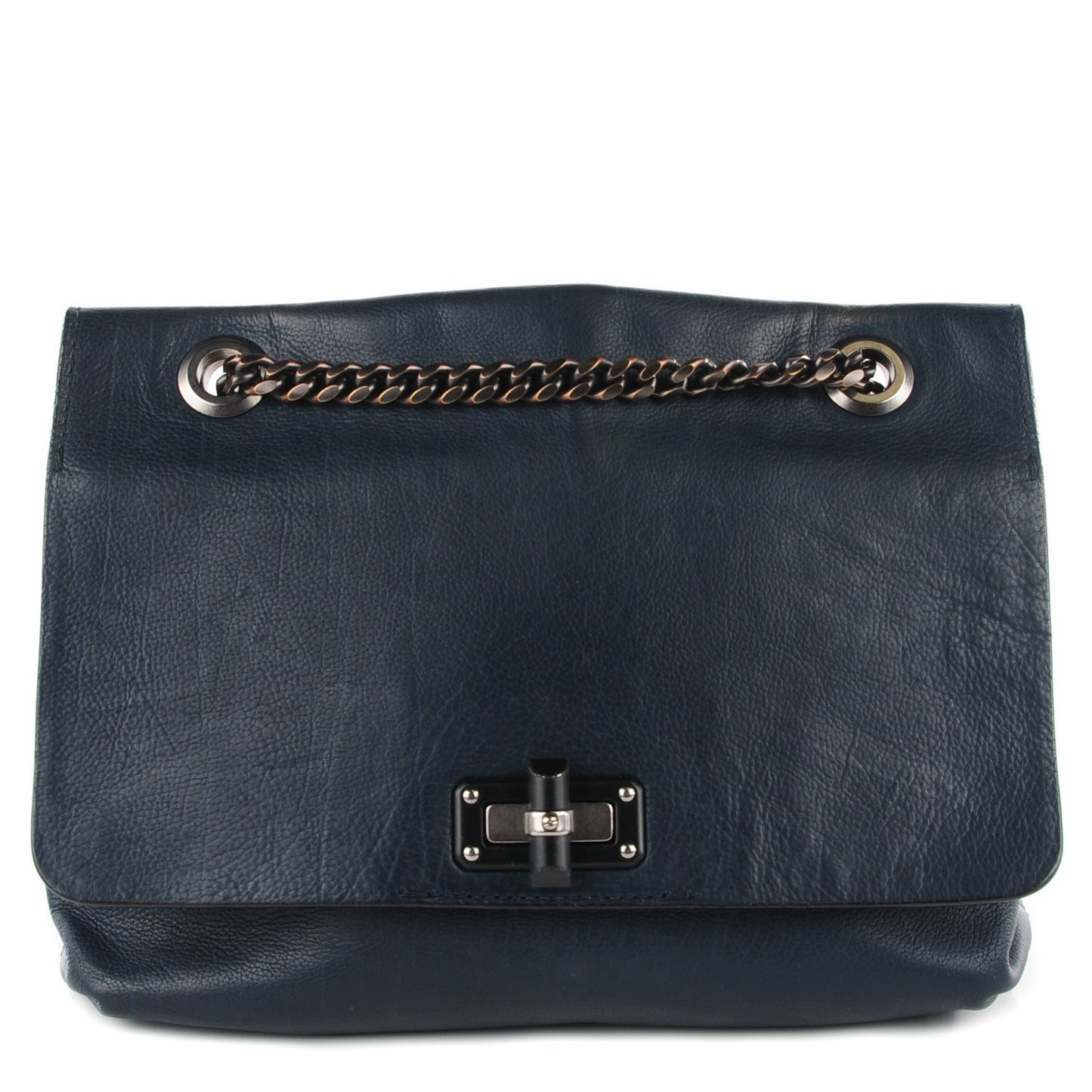 Natural Calfskin Medium Happy Navy