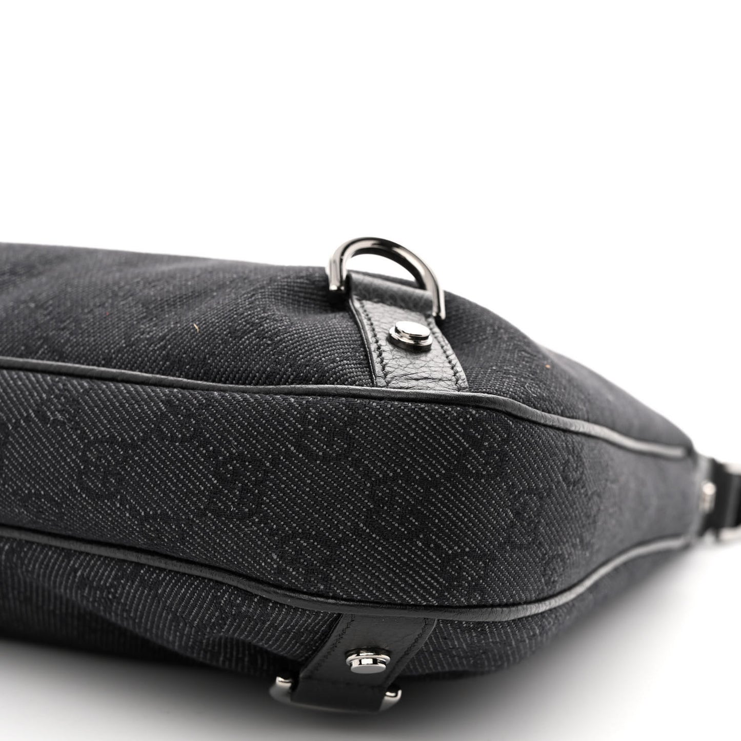 Denim Monogram Abbey D Ring Hobo Black