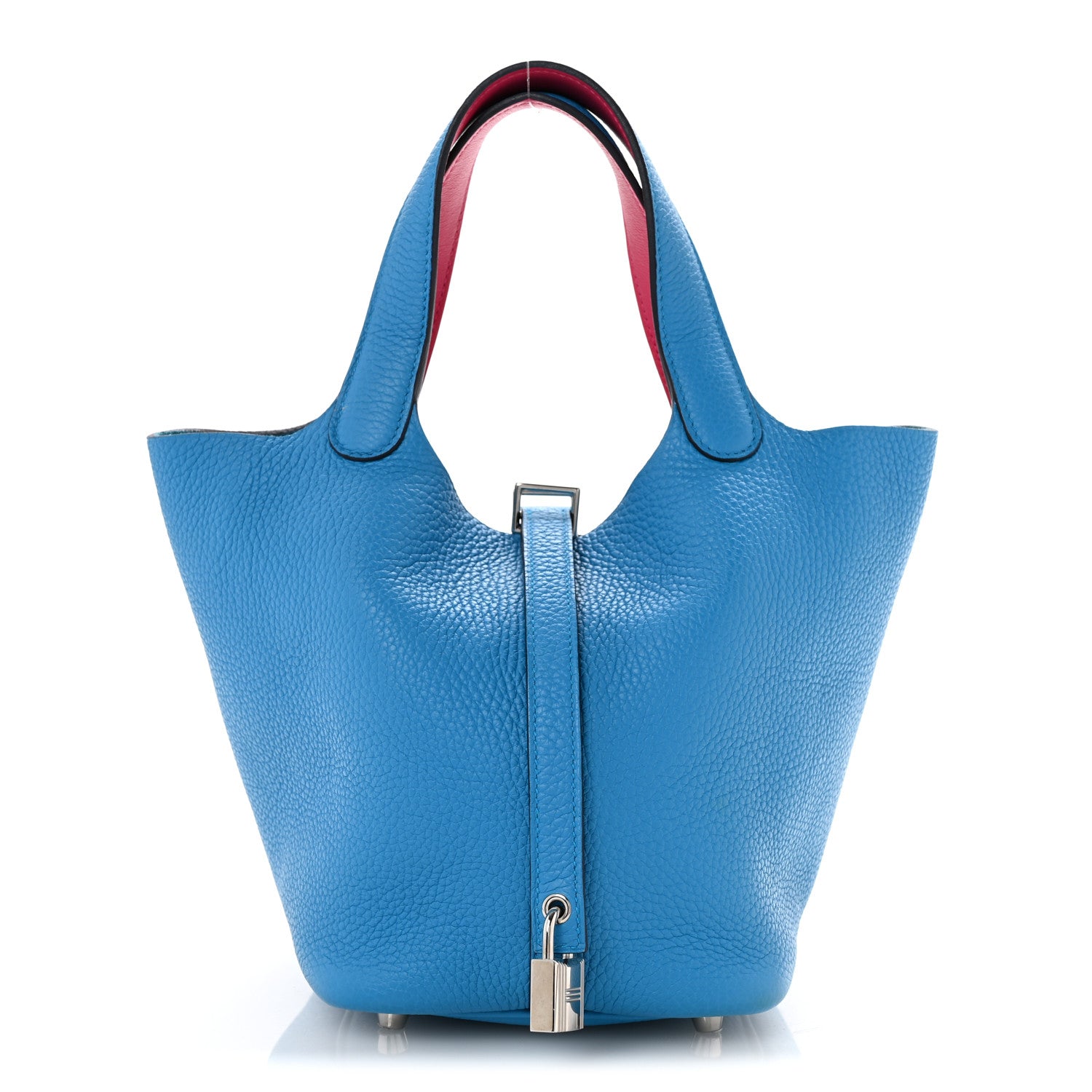 Hermes Taurillon Clemence Swift Eclat Picotin Lock 18 PM Bleu Frida Rose Mexico 1 of 11