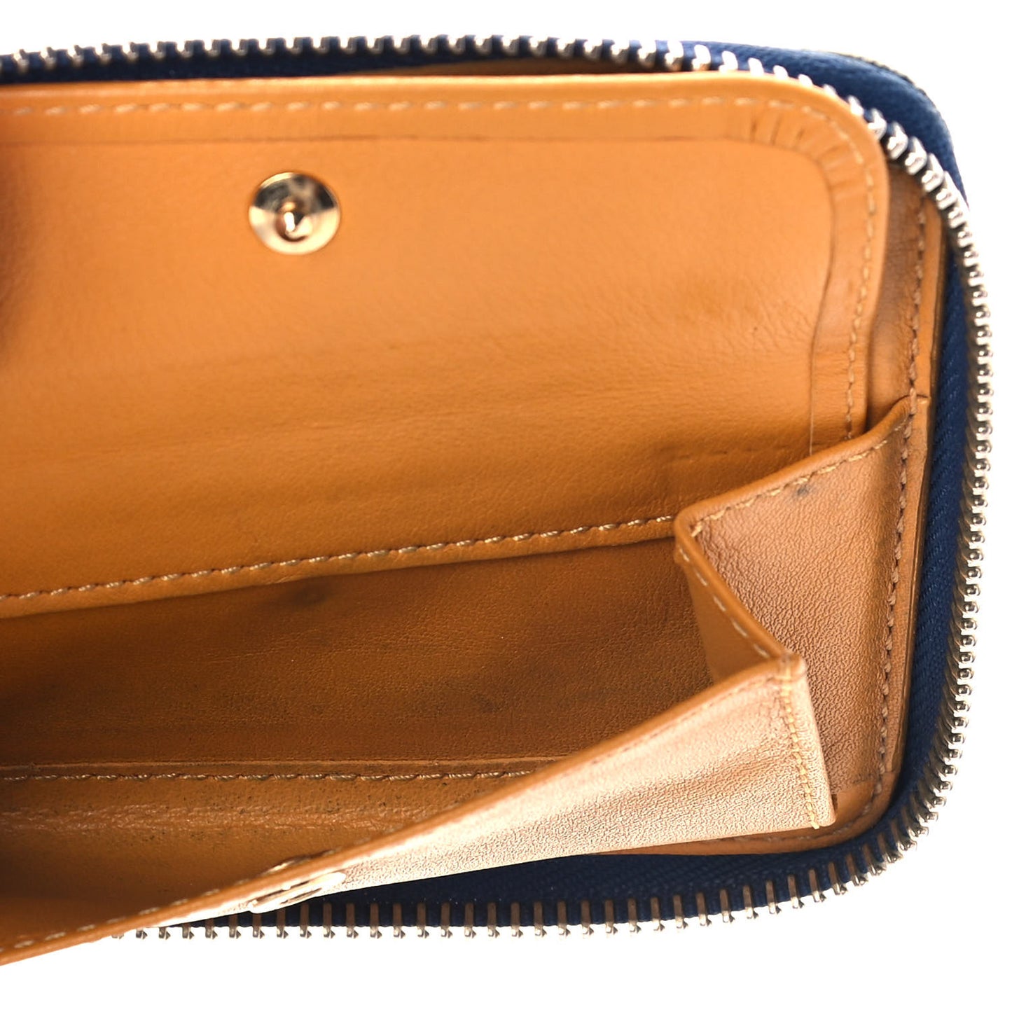 Denim Zip Compact Wallet Blue