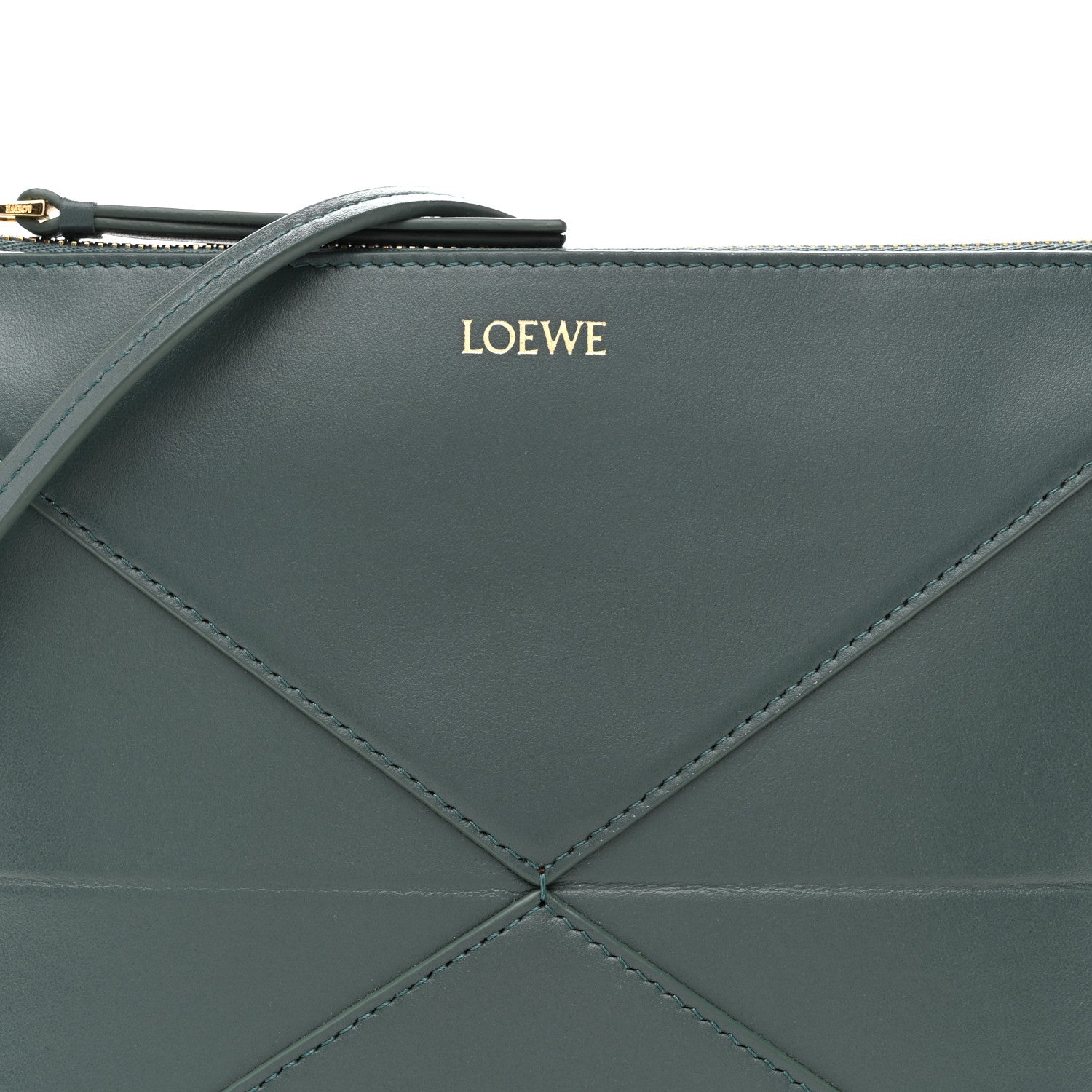 Loewe Shiny Calfskin Puzzle Fold Pouch Vetiver 8 of 14