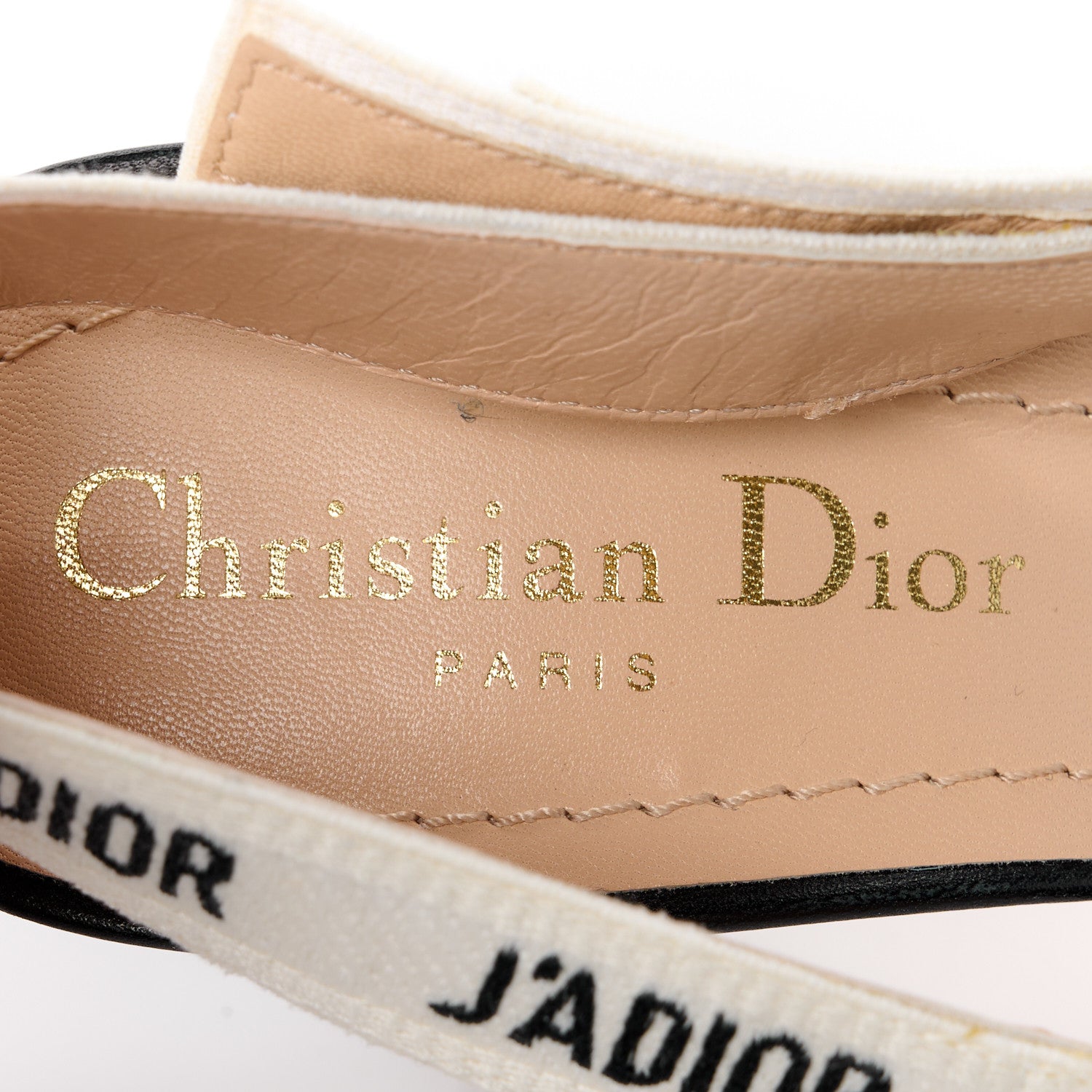 Christian Dior Technical Canvas Ribbon J Adior Slingback 65mm Pumps 36.5 Black 7 of 9