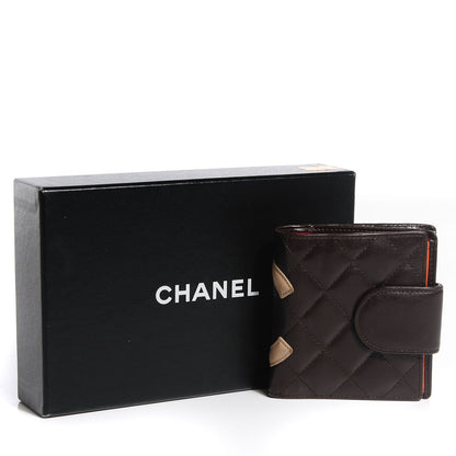 Chanel Calfskin Quilted Cambon Bi-fold Wallet Brown 5 of 9