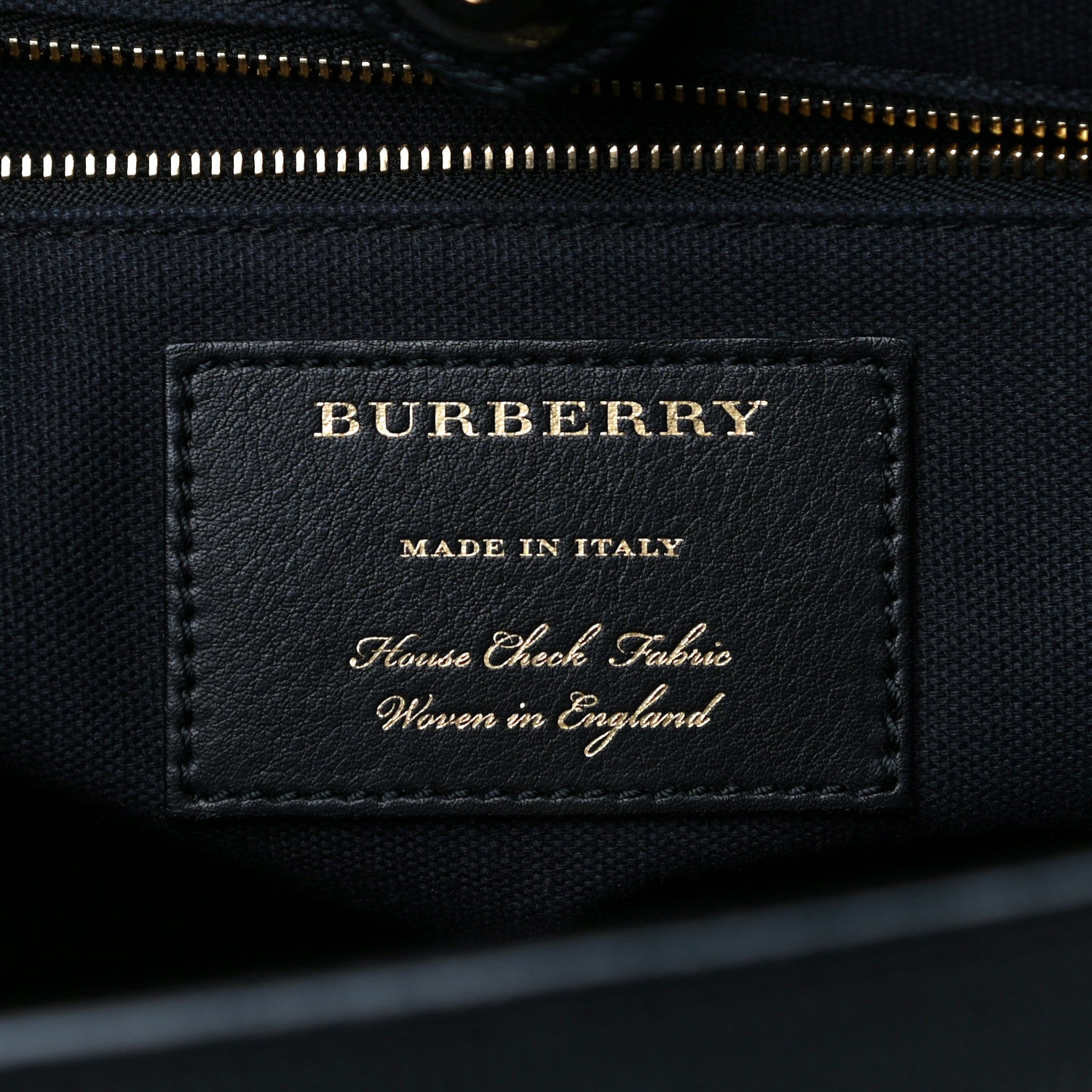 Burberry Grainy Calfskin House Check Large Banner Tote Black 6 of 14