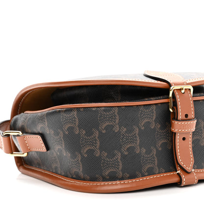 Celine Triomphe Canvas Medium Folco Bag Tan 8 of 10