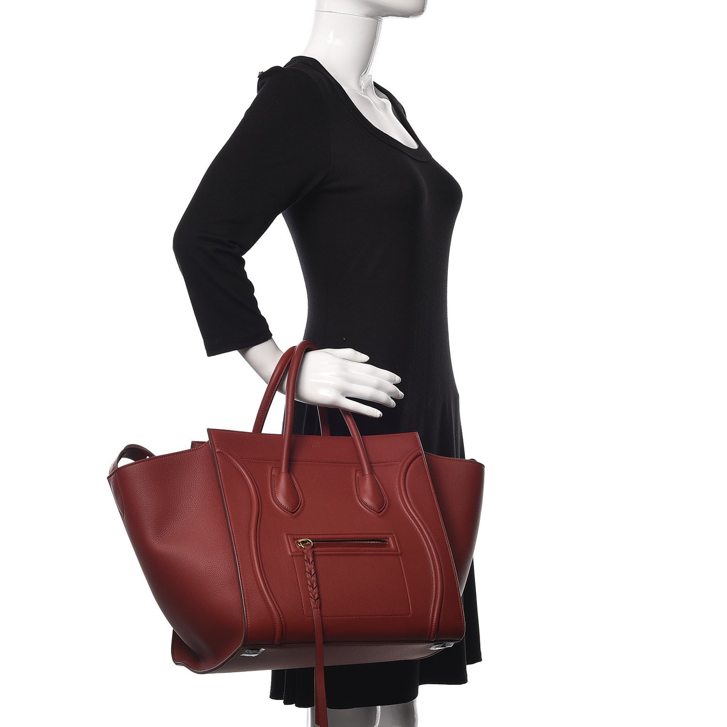 Supple Calfskin Medium Phantom Luggage Merlot