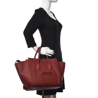 Celine Supple Calfskin Medium Phantom Luggage Merlot 2 of 9
