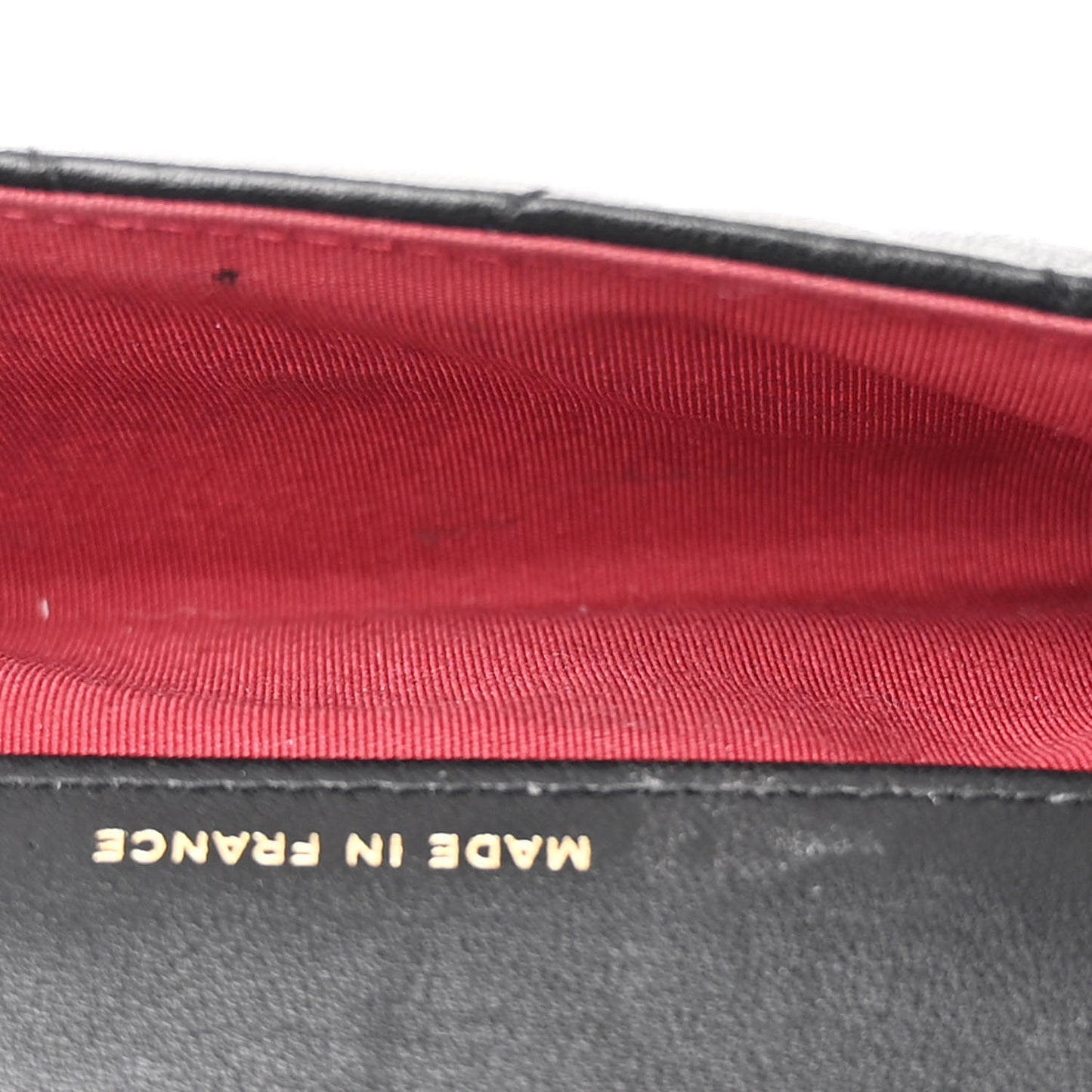 Goatskin Quilted Chanel 19 Glasses Case With Chain Black