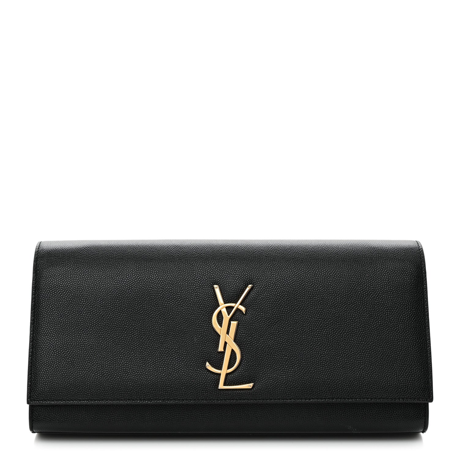 Saint Laurent Grain De Poudre Monogram Cassandre Clutch Black 1 of 17