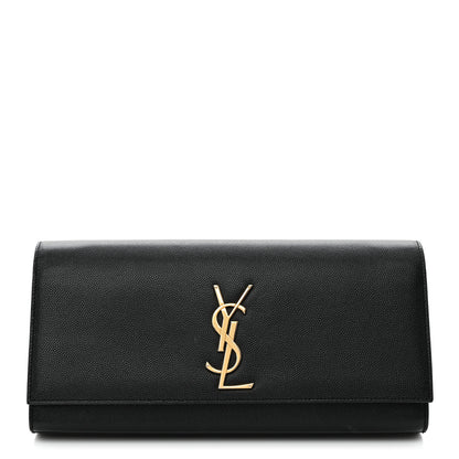 Saint Laurent Grain De Poudre Monogram Cassandre Clutch Black 1 of 17