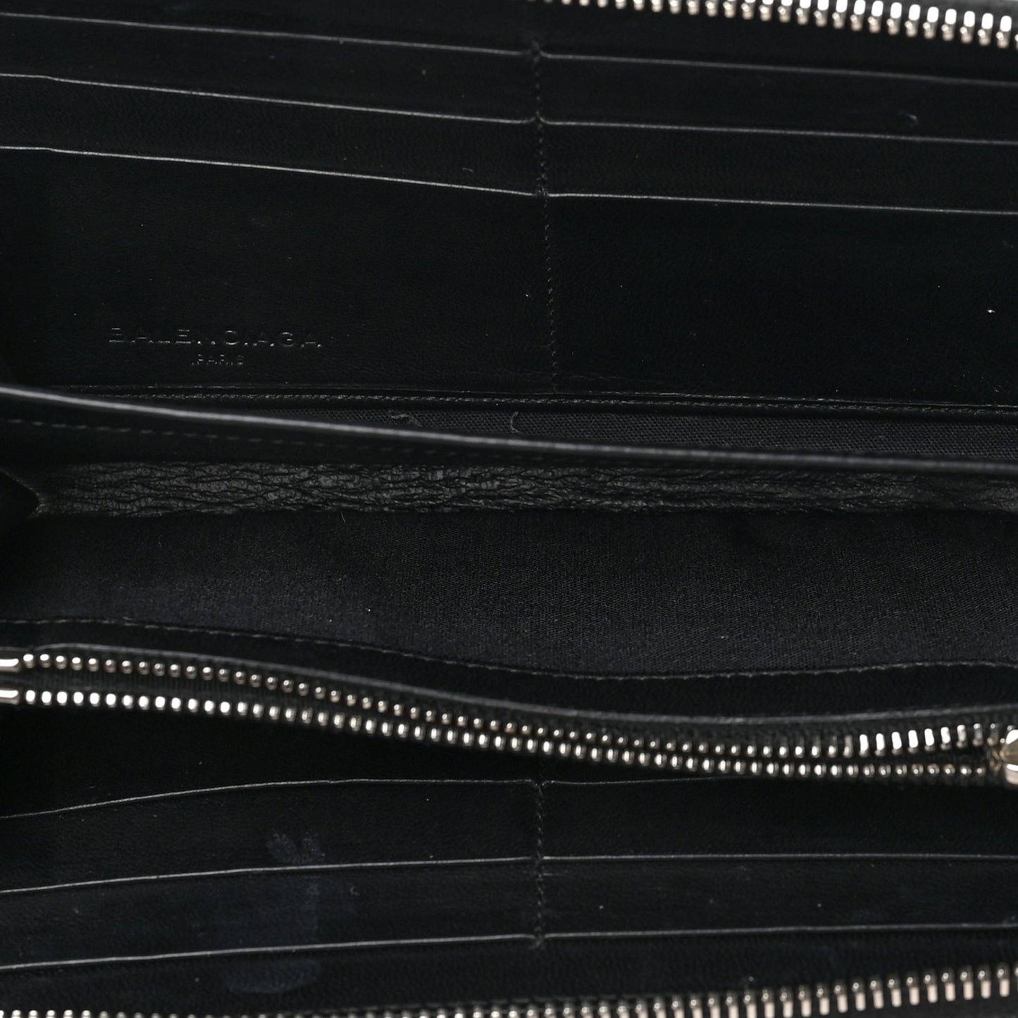 Matte Goatskin Rubber Covered Classic Hardware Continental Zip Around Wallet Black