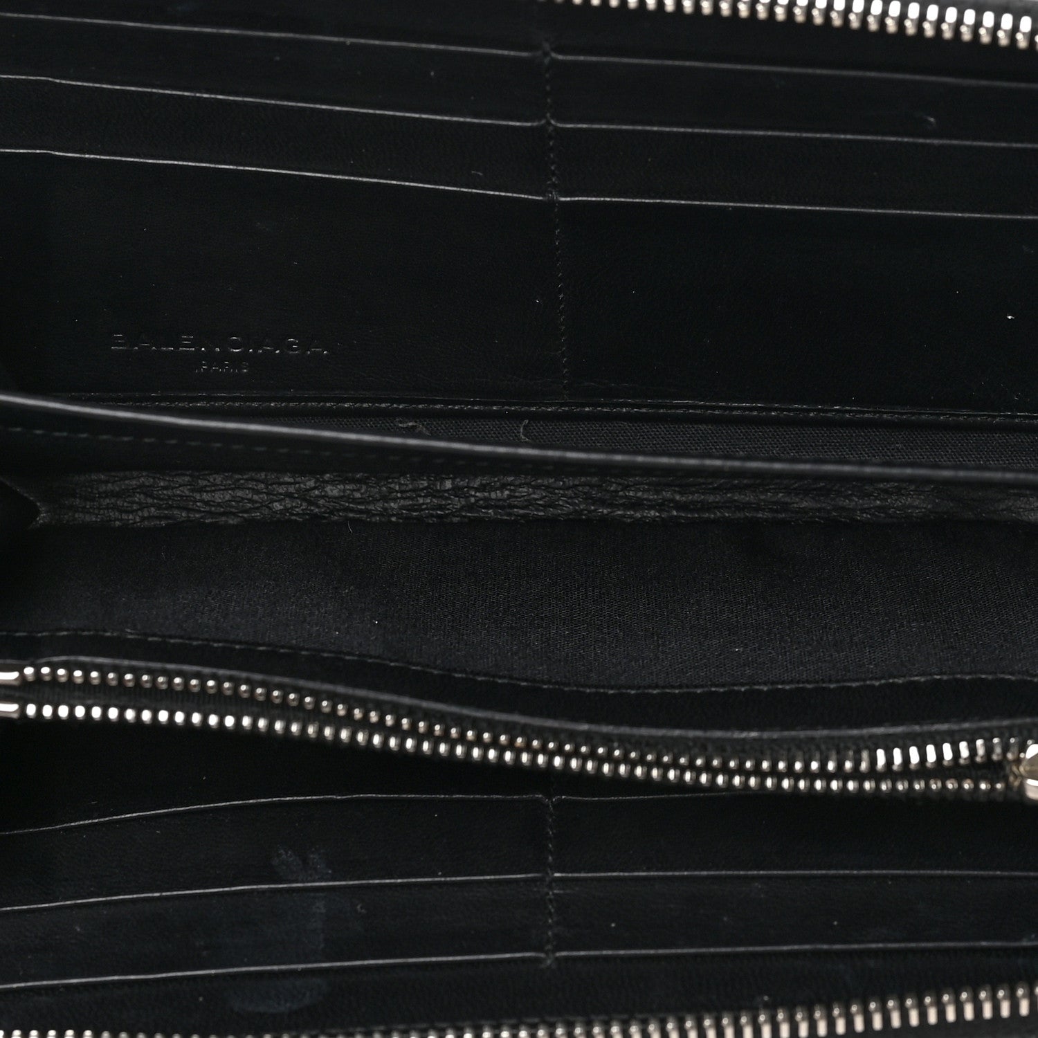 Balenciaga Matte Goatskin Rubber Covered Classic Hardware Continental Zip Around Wallet Black 5 of 10