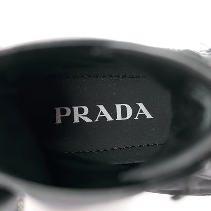Prada Spazzolato Rois Nylon Metal Triangle Logo Monolith Pouch Pocket 55mm Boots 38.5 Black 10 of 11
