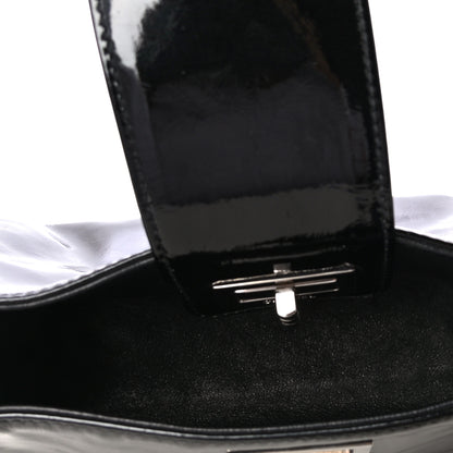 Chanel Patent Mademoiselle Lock Convertible Wrist Clutch Bag Black 6 of 6