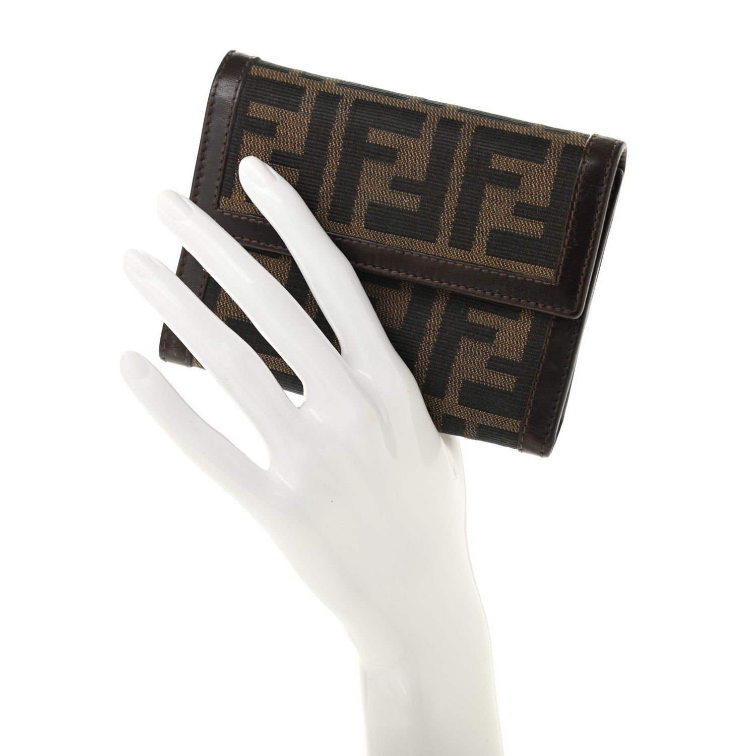 Fendi Zucca Compact Wallet Tobacco 2 of 14
