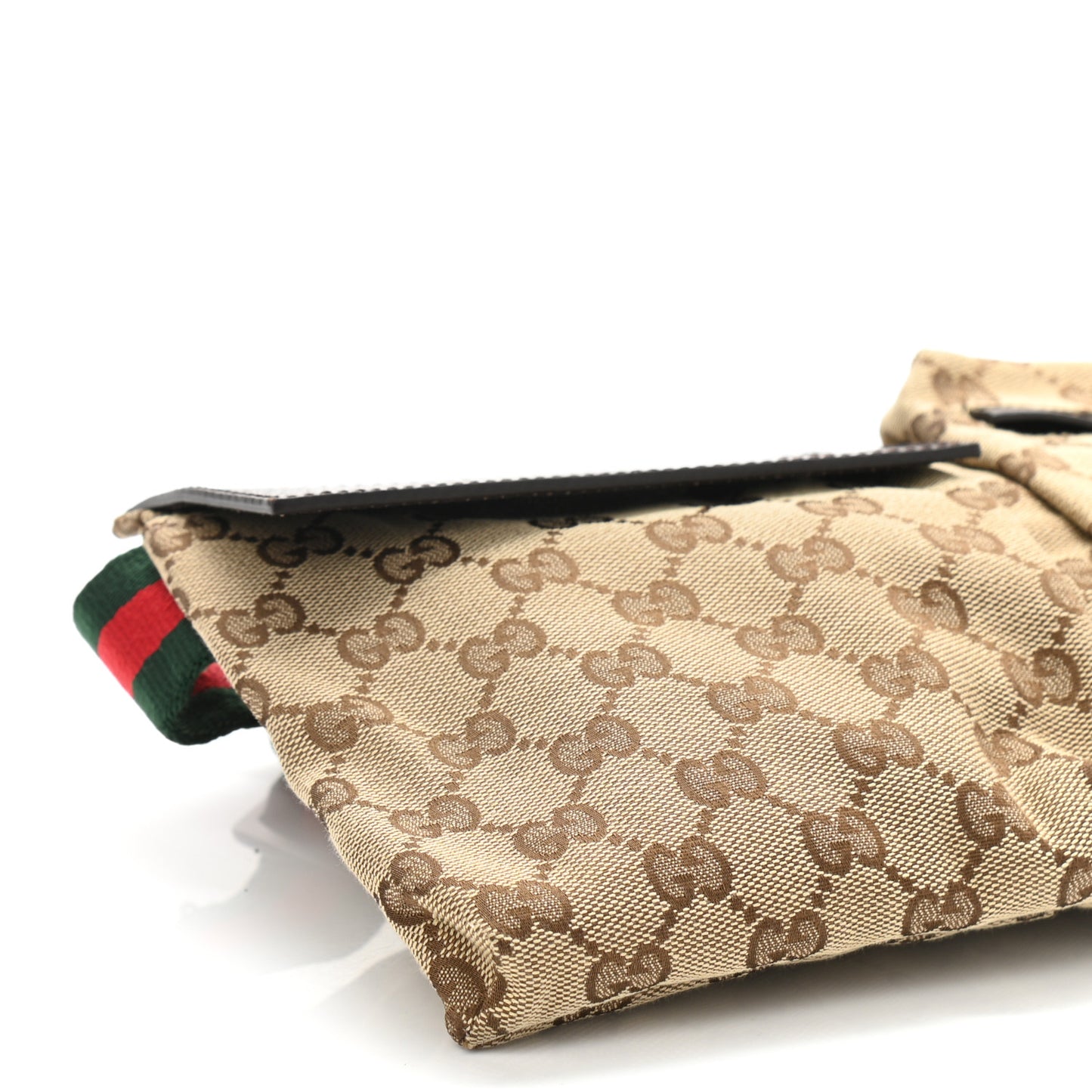 GG Monogram Web Double Pocket Belt Bag Dark Brown