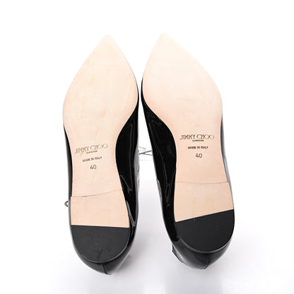 Jimmy Choo Patent Lace Up Vita Flats 40 Black 5 of 10