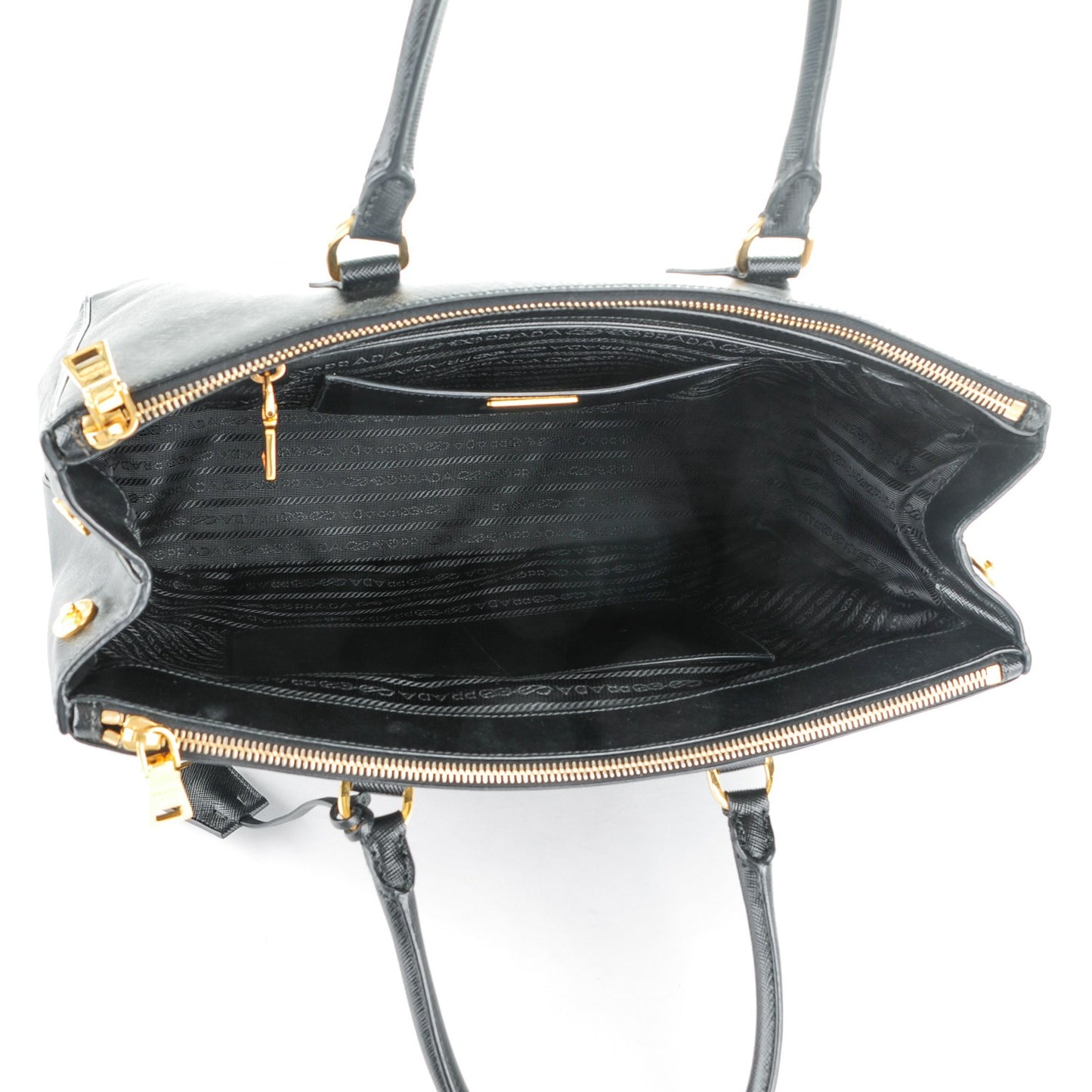 Saffiano Large Galleria Double Zip Tote Black