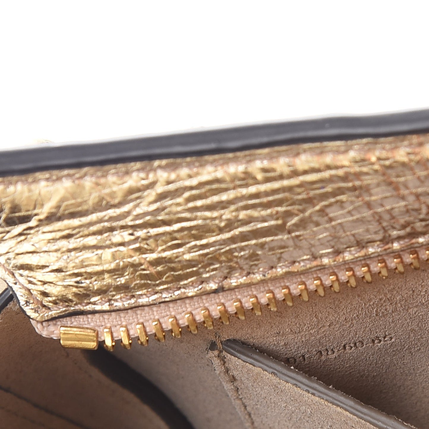 Metallic Calfskin Lambskin Suede Mini Pixie Signature Belt Bag Gold