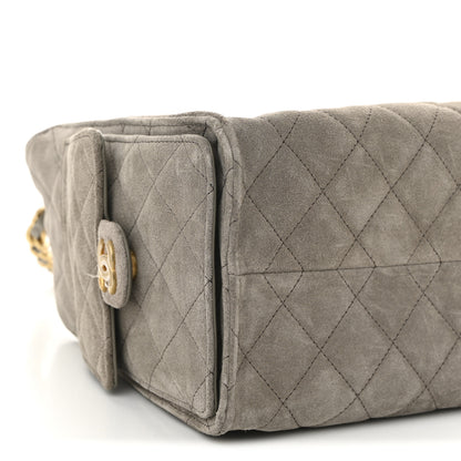 Chanel Suede Quilted Small Chanel 25 Handbag Dark Grey 9 of 10