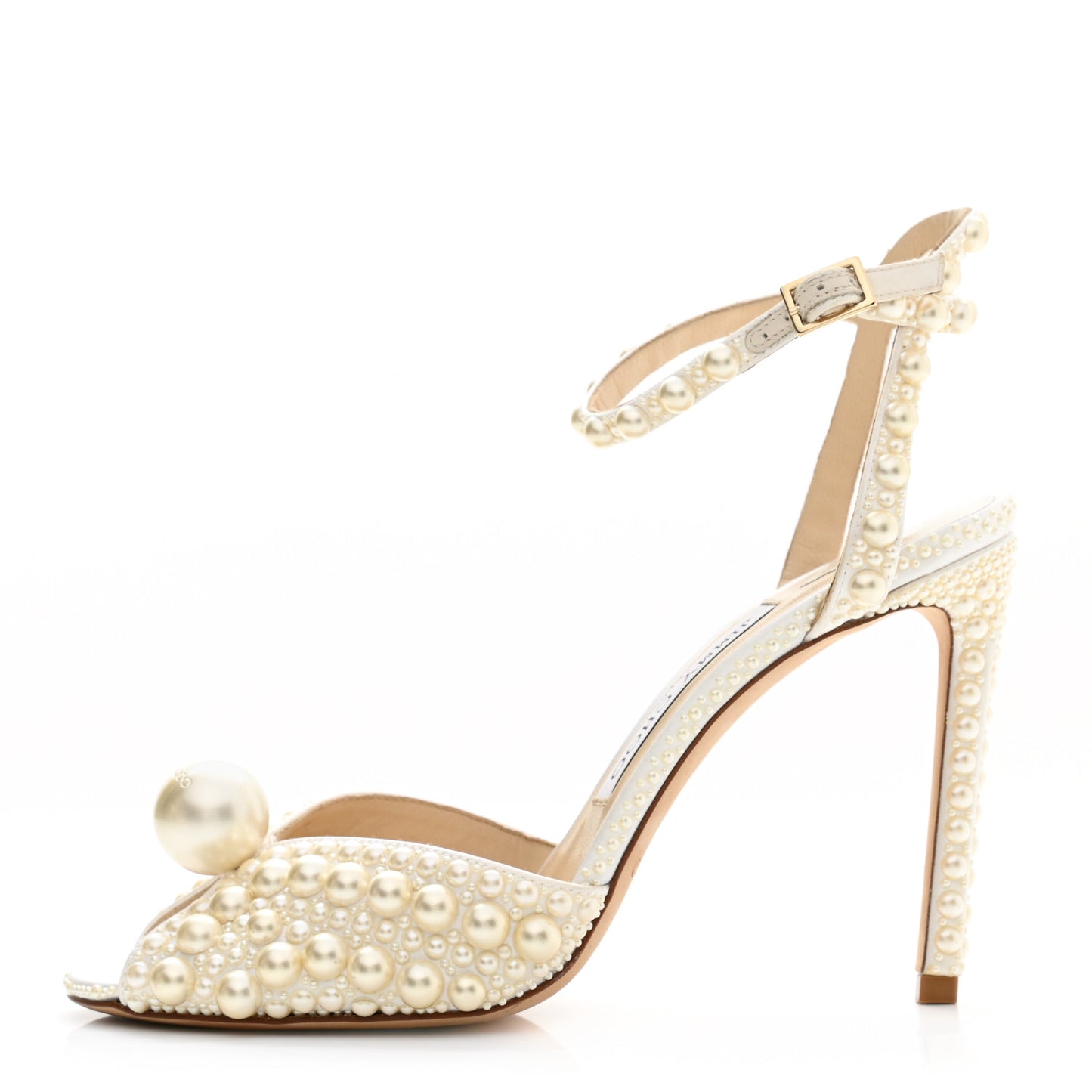 Pearl Satin Sacora 100 Sandals 37.5 White
