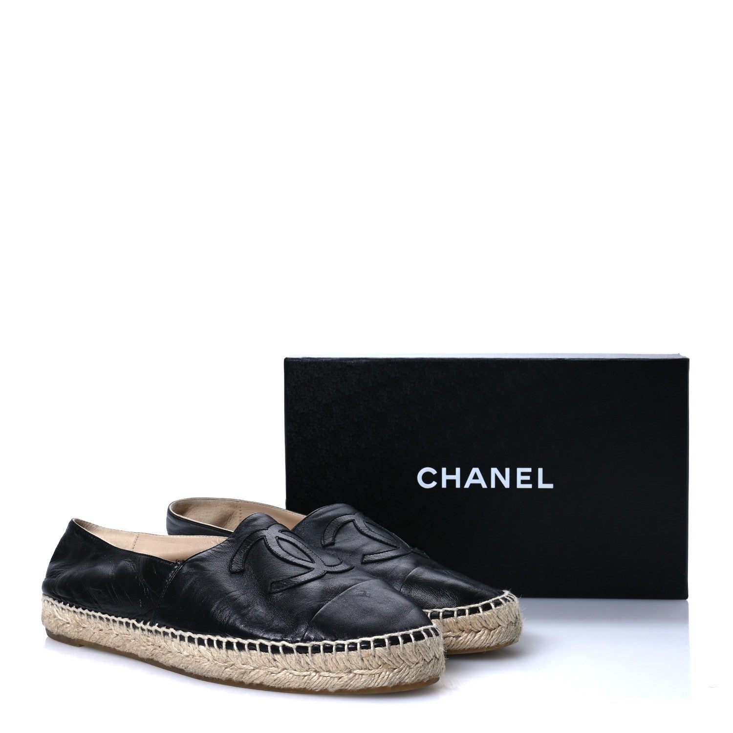 Chanel Lambskin CC Espadrilles 41 Black 9 of 10