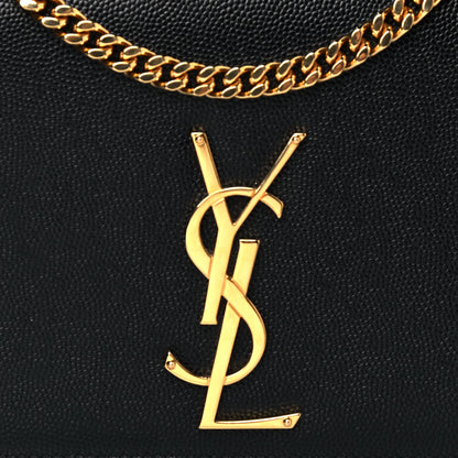Saint Laurent Grain De Poudre Medium Classic Monogram Kate Satchel Black 6 of 9