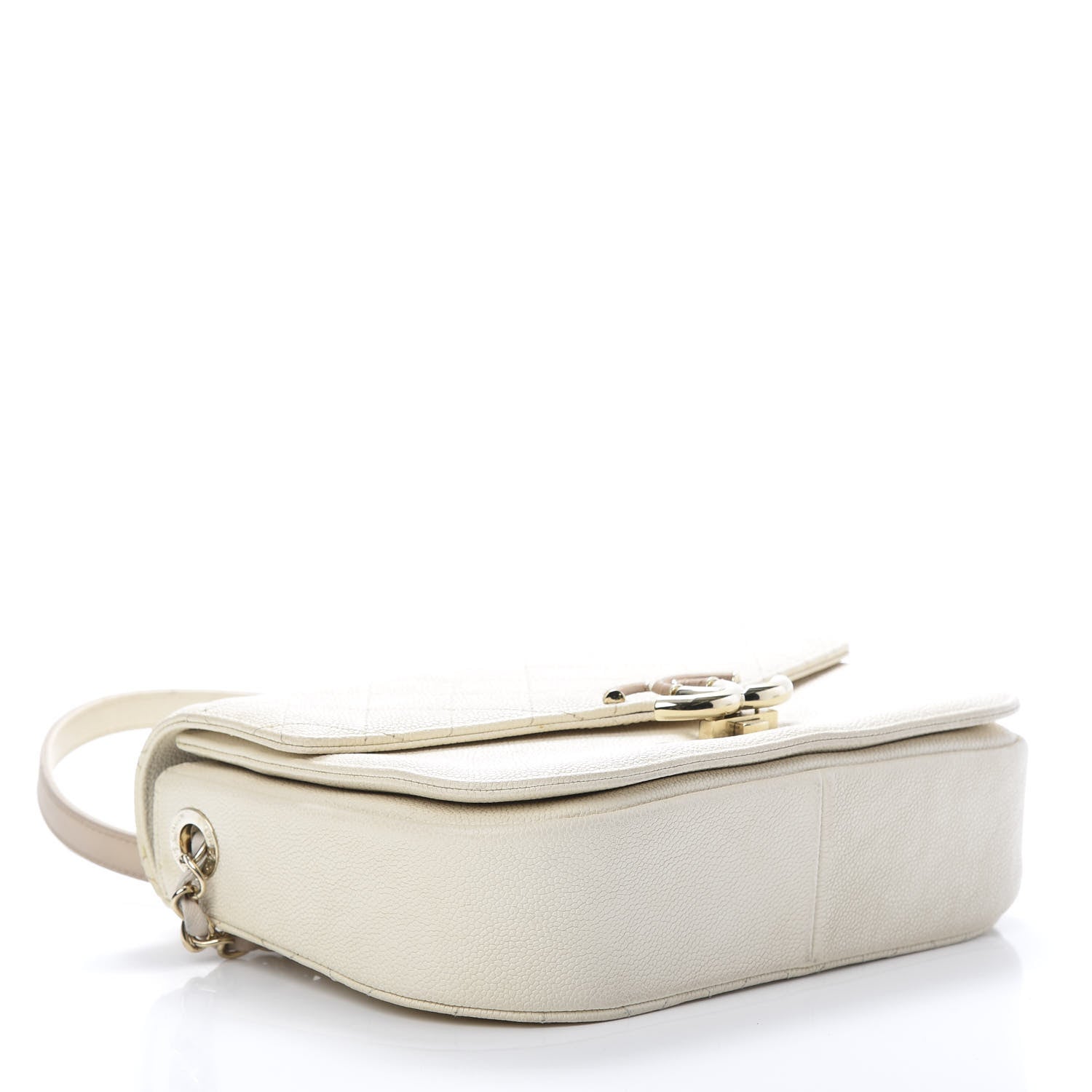 Chanel Grained Calfskin Quilted Medium Cuba Top Handle Flap Ivory 3 of 12