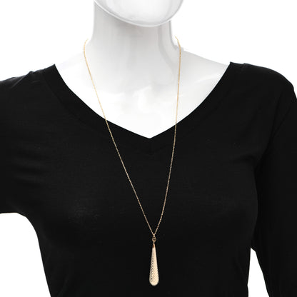 Gucci 18K Yellow Gold Enamel Diamantissima Pendant Necklace White 2 of 6