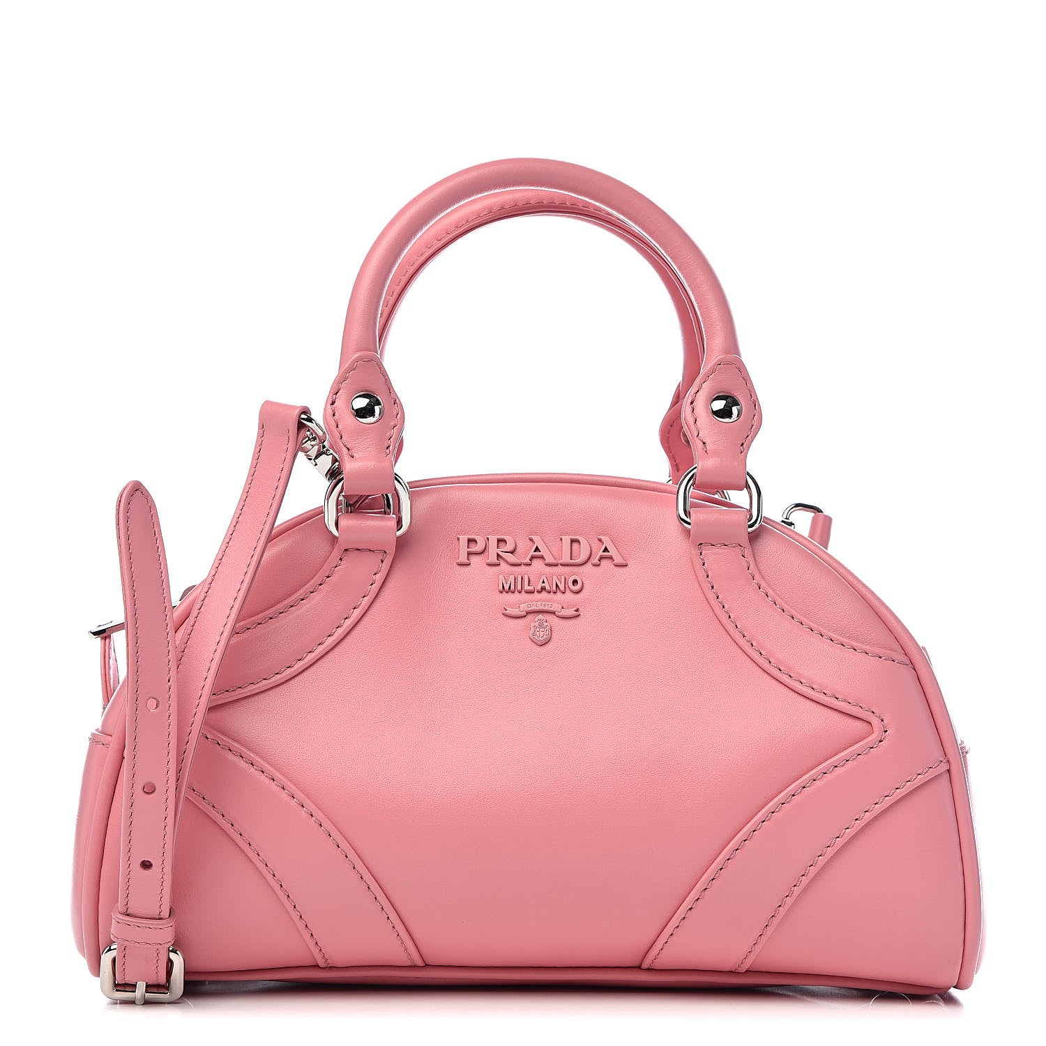 Prada Soft Calfskin Monochrome Bowling Bag Petalo 1 of 9