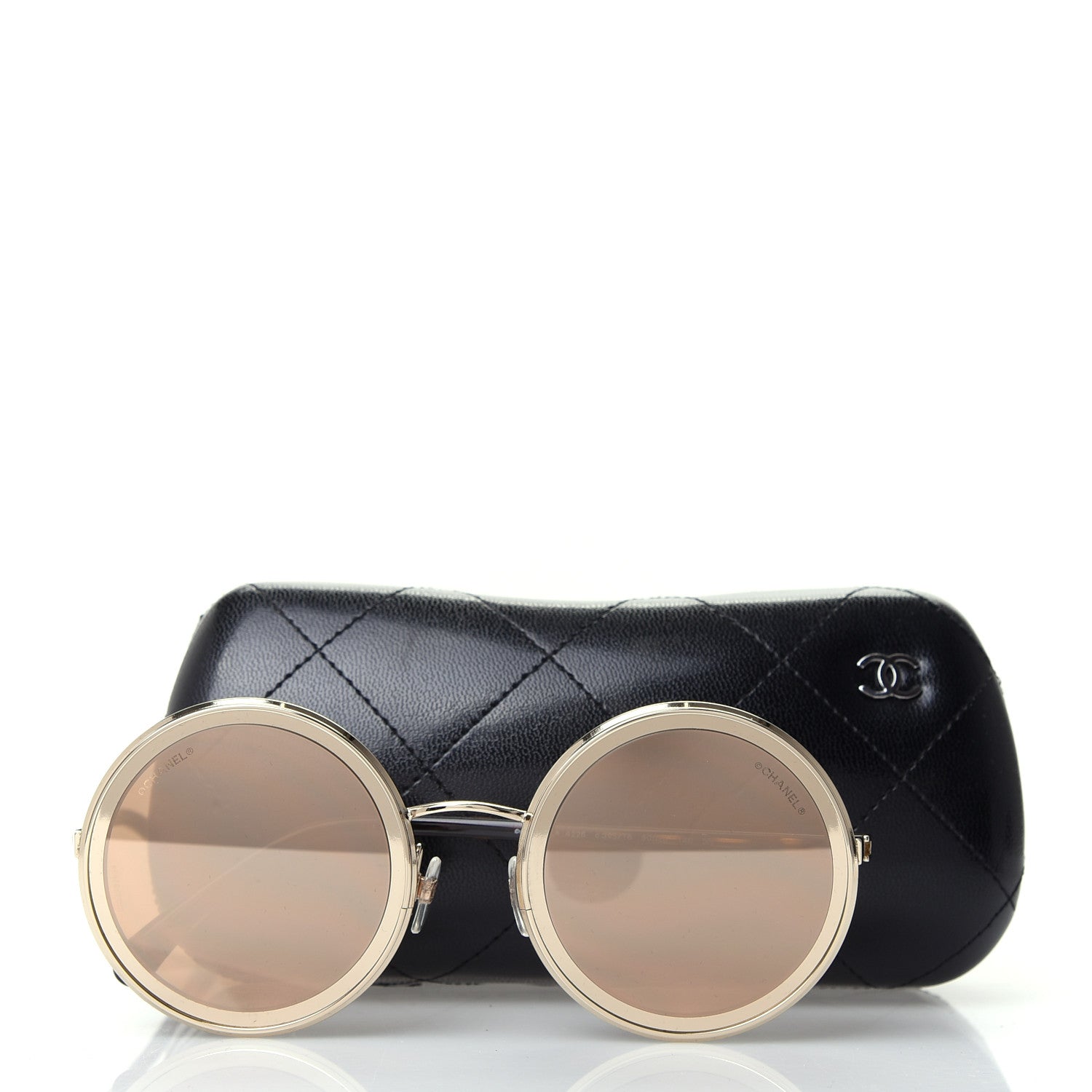 Chanel Metal Round Sunglasses 4226 Tortoise Gold 8 of 8