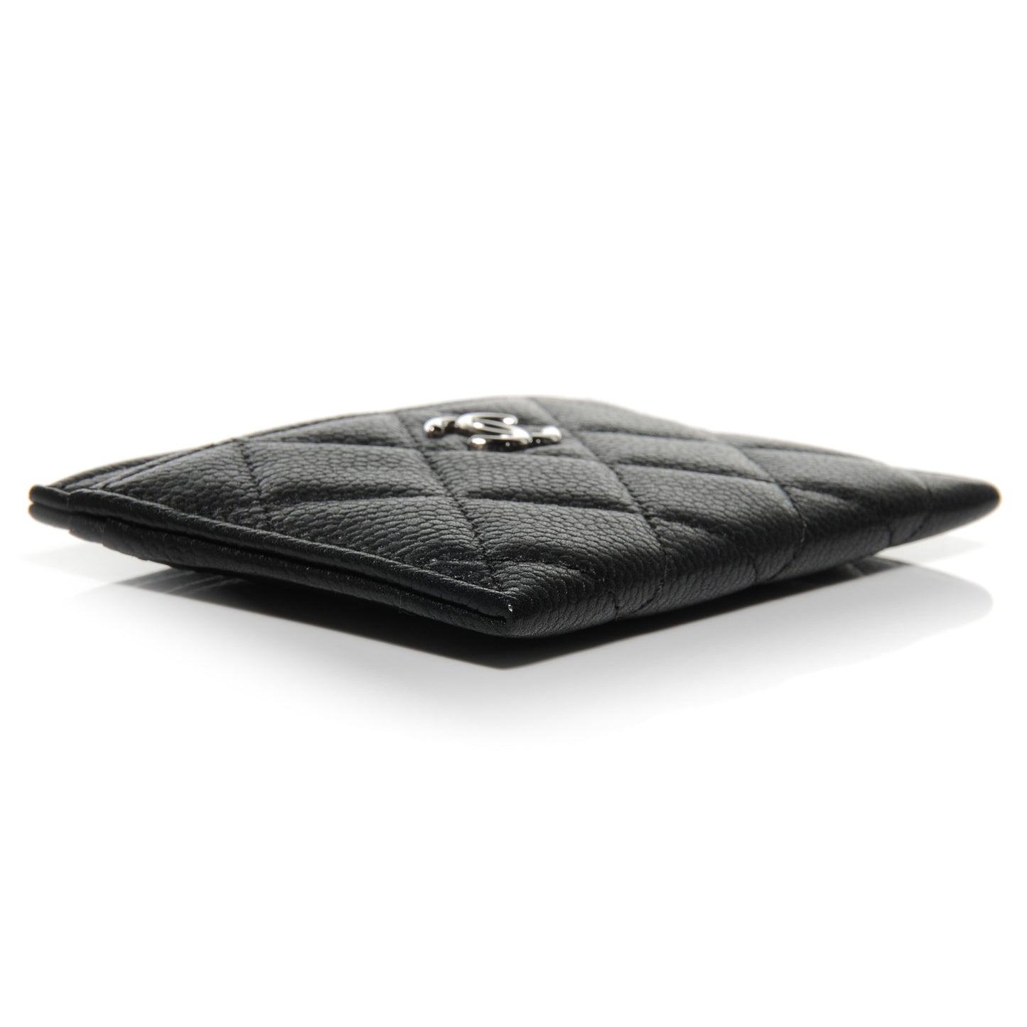 Caviar Quilted Card Holder Black
