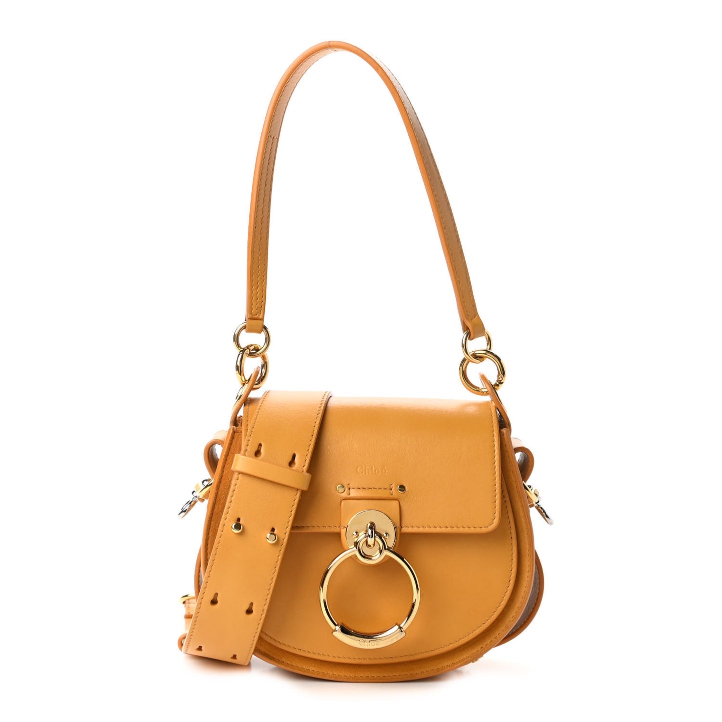 Calfskin Small Tess Bag Burning Camel
