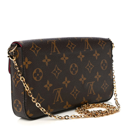 Louis Vuitton Monogram Pochette Felicie Chain Wallet Fuchsia 4 of 18