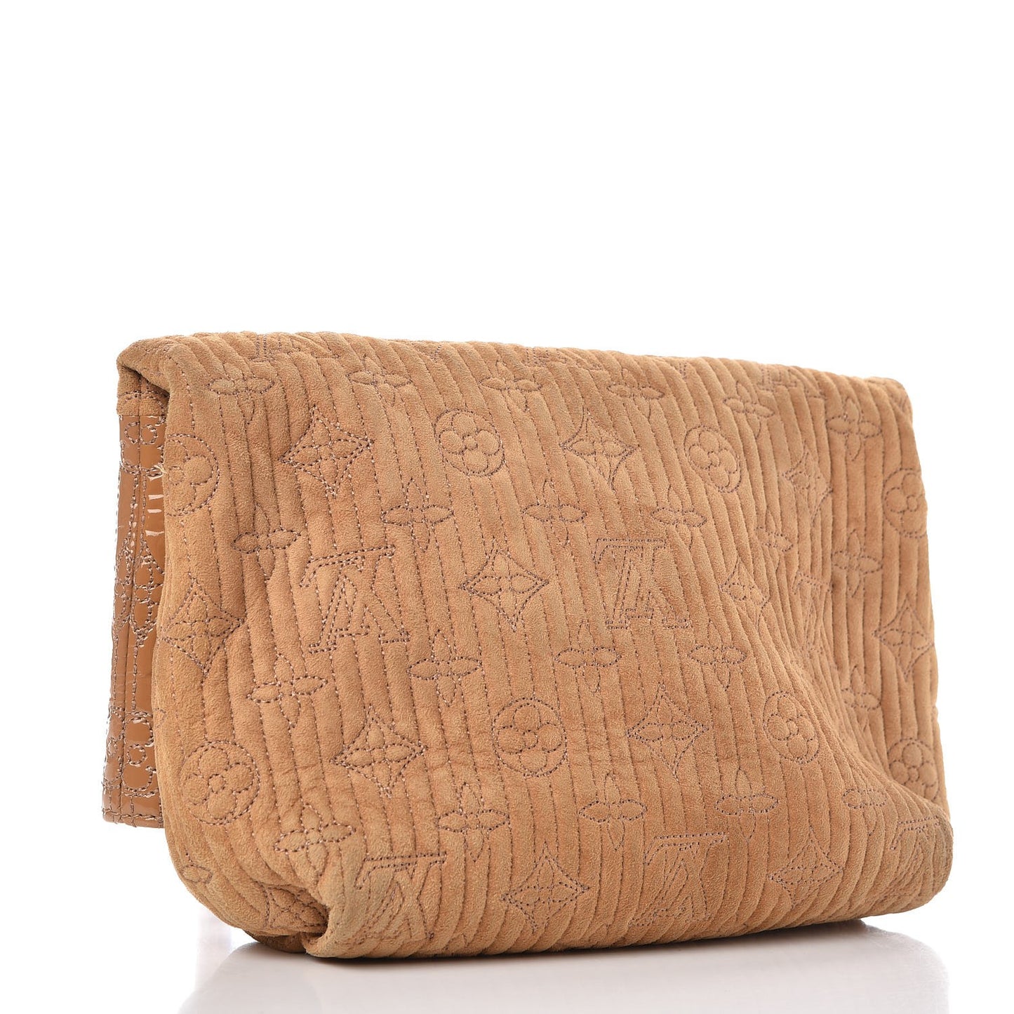 Suede Monogram Motard Afterdark Clutch Powder