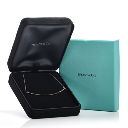 Tiffany 18K Yellow Gold Large T Smile Pendant Necklace 5 of 5