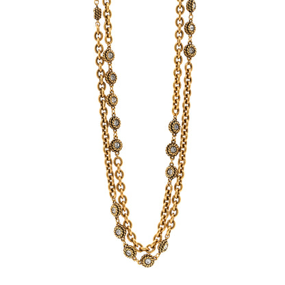 Chanel Crystal Chain Long Necklace Belt Gold 1 of 5